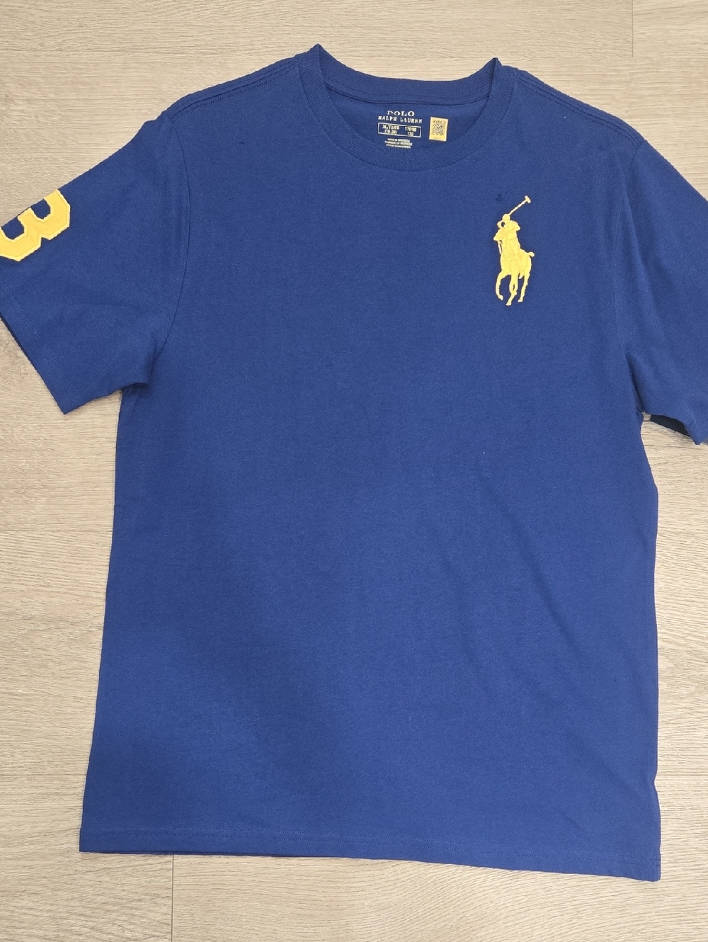 Polo by Ralph Lauren Blue T-Shirt with Yellow Logo